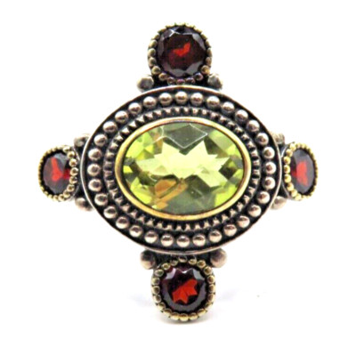 Exklusiver Lemon Quarz Ring 925 Silber Granate ? China Luxury Jewelry