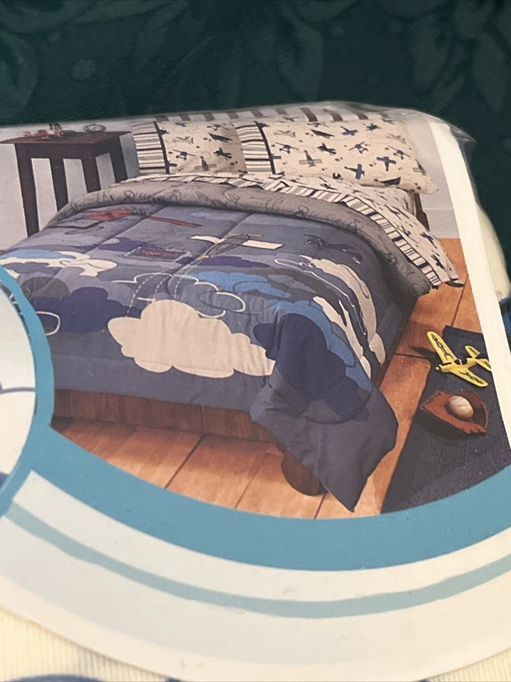 NUEVO Juego de sábanas dobles inspirado en cama Disney Plane Crazy 1928 AVIONES ANTIGUOS Foto 3 de 4