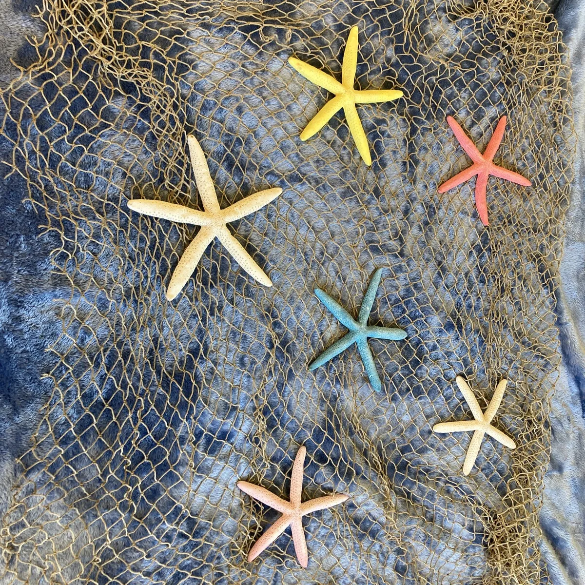 Fishing Net | Authentic Fish Net 5’x 5.5’ w/ 6 Finger Starfish Beach Shore