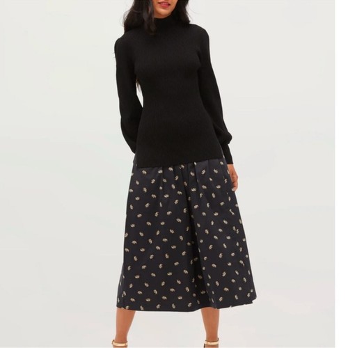 Maxi gonna Hill House Home Krista nera floreale jacquard zip laterale taglia XL nuova con etichette - Foto 11 di 11