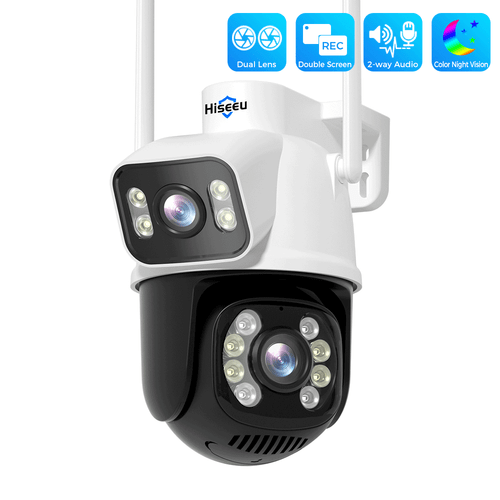 Dual Lens WiFi ONVIF CCTV PTZ Security Camera iCSee APP Weatherproof