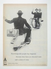 Vintage 1950s Imperial Whiskey Print Ad Vespa Scooters MOD Fashion MCM