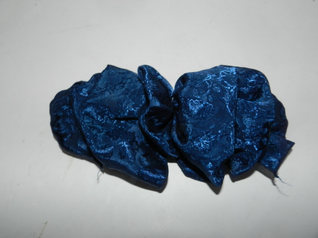 dk blue satin VTG 80's 90's HAIR CLIP BARRETTE Oversi… Gem