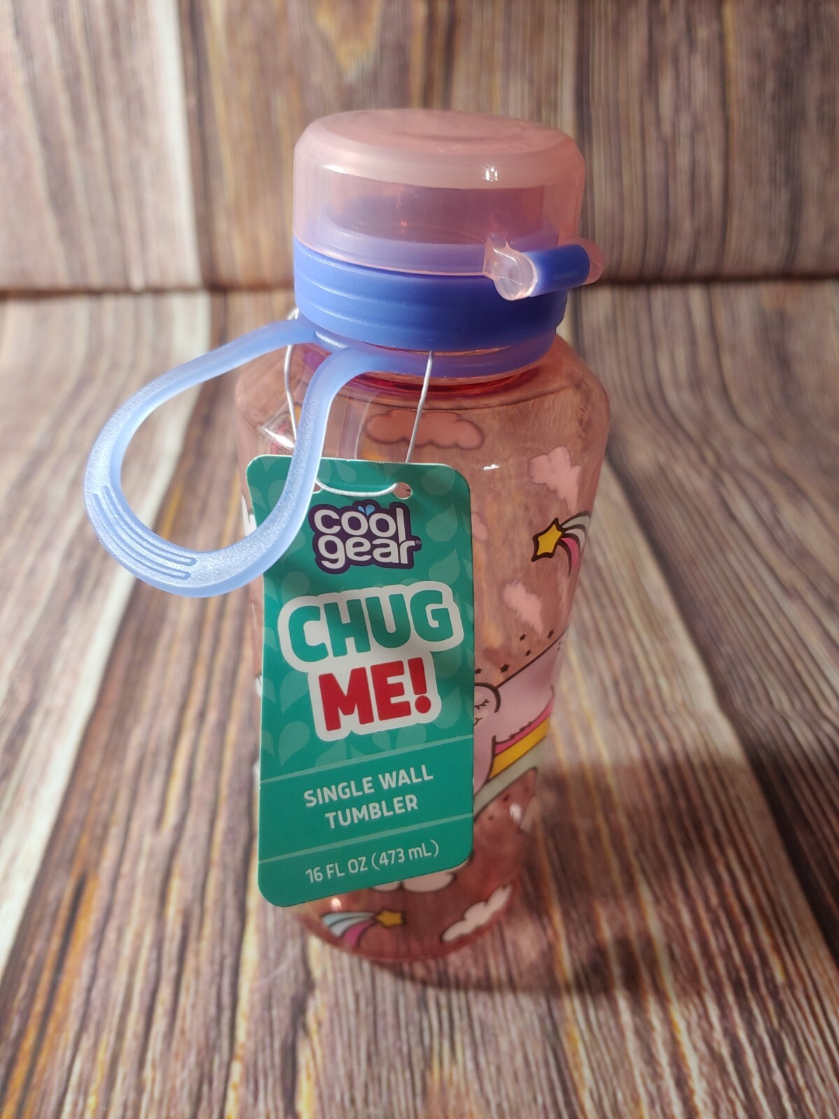 NWT Cool Gear 16oz Single Wall Tumbler Water Drink Bottle Rainbow Sloth Unicorn