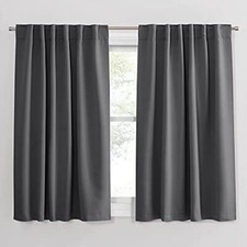 PONY DANCE Blackout Curtains for Bedroom - 54 Inches Long 52" x 54", Grey