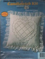 NOS CANDLEWICK KIT LACE EDGED PILLOW