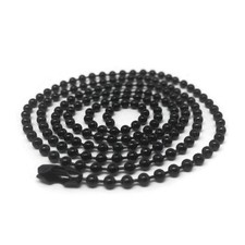 Mens 24 Inch Black Stainless Steel Bead Ball Necklace Chain 2.4mm