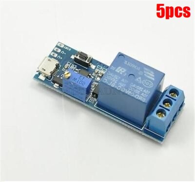 5Pcs Relay Timer Control Module Switch 5V-30V Trigger Delay Micro Usb Power wg
