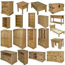 Brown Rustic Mexican Pine Wood Corona Waxed Furniture Living Dining Room Bedroom