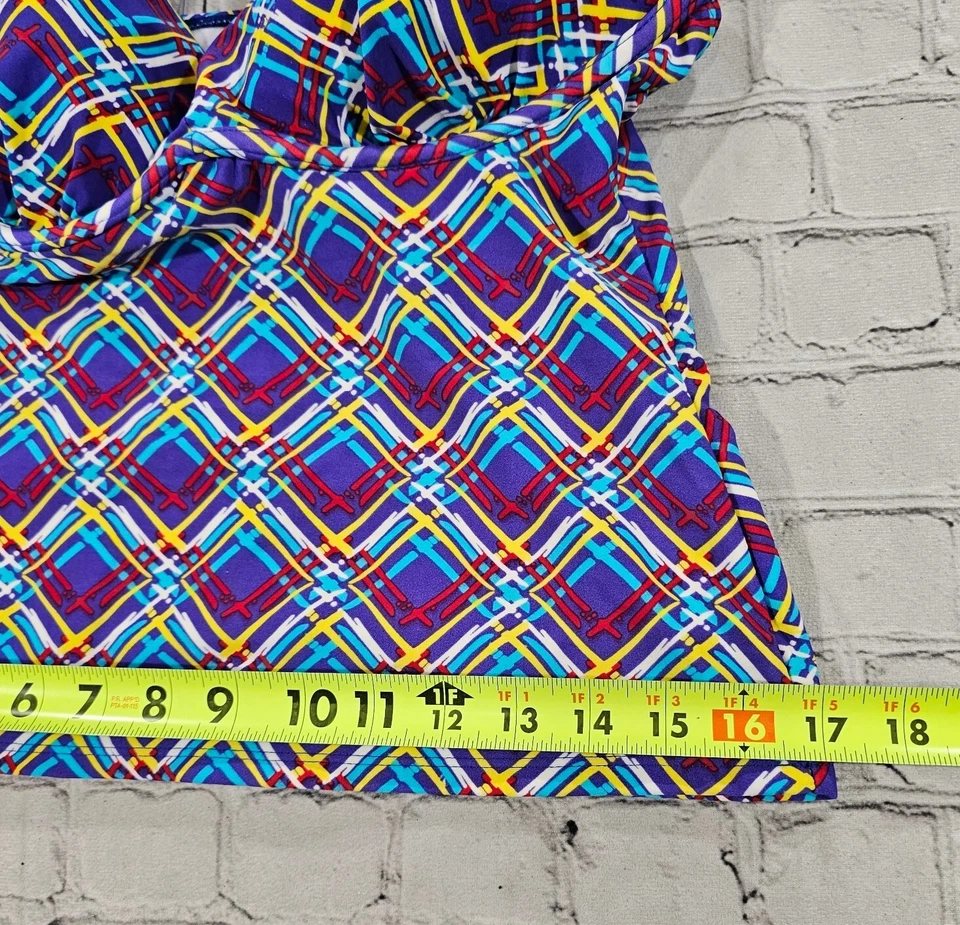 Catalina MUJER TALLA 34/36 B/C Azul Rojo Amarillo Rayas Tankini Top Foto 3 de 4