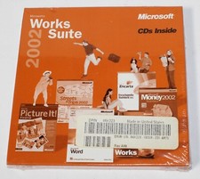 Microsoft Works 2002 Software Installation CD's with Product Key - BRAND NEW 