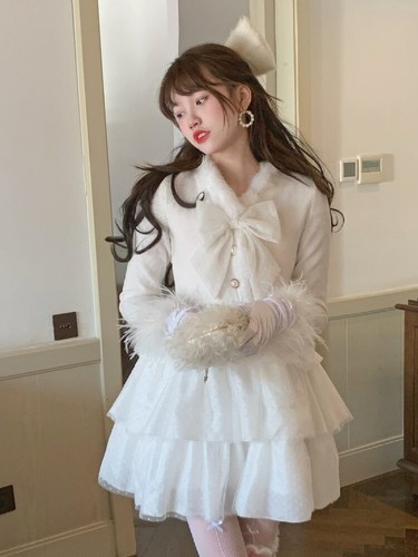 White Lolita Kawaii Fairy Dress Women 