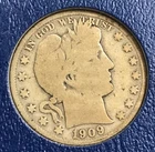 1909-s Barber half dollar , very good + , nice coin