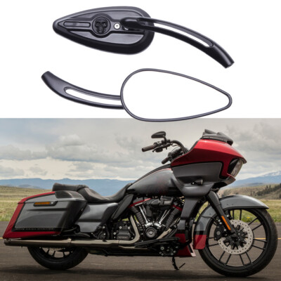 Chrome M8 M10 Motorcycle Skull Teardrop Rearview Mirrors For Harley - View #7