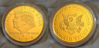 Donald Trump Gold Coin Americana US President In God We Trust Bless White House