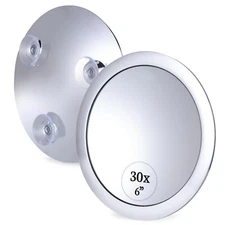 MIRRORVANA Mega-Powerful 30X Magnifying Makeup Mirror - Stick On, Ultra Porta...