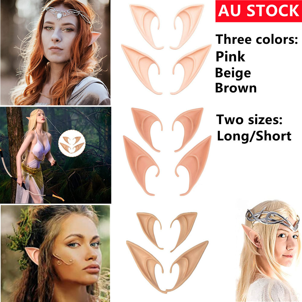 1 Paio Di Oggetti Di Scena Divertenti Per La Festa Di Halloween Cosplay Hobb Elfi Lo Stesso Tipo Di Elfi A Punta Morbida In Lattice Mezze Orecchie - Foto 2