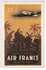 FRANCE Art ADVERT Postcard *AIR FRANCE* Aviation Africa {samwells-covers}PZ53