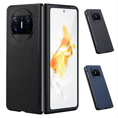 New Genuine Cowhide Leather Pattern 2in1 Hard Case Cover For Huawei Mate X3
