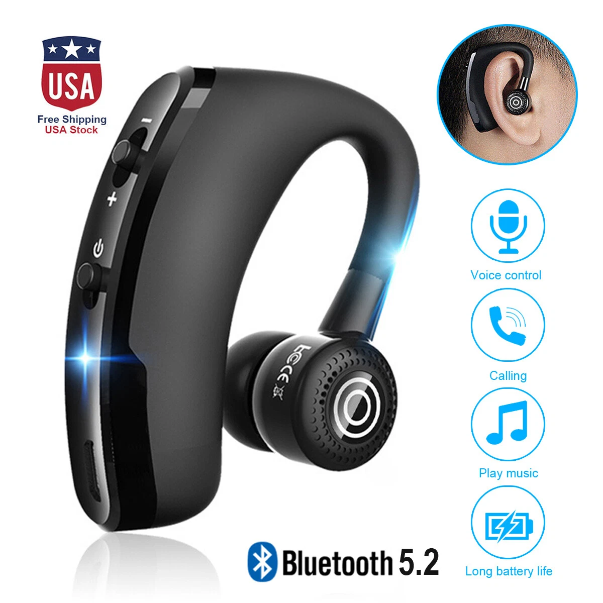 Wireless Bluetooth Handsfree Headphone Earphone Earbud Headsets