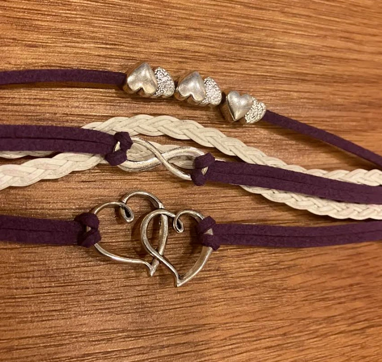 Pulsera Trenzada Precioso Infinito Amistad Multicapa Dije Cuero Moda Foto 2 de 2