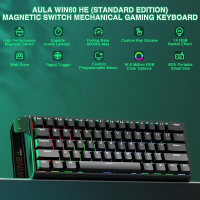AULA Win60 HE Hall Effect 60% Magnetic Switch Gaming Keyboard