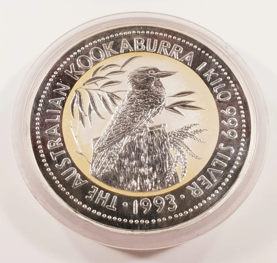 1993 .999 Fine Silver 1 Kilogram Australia Kookaburra in Capsule Toned - Image 3 of 3