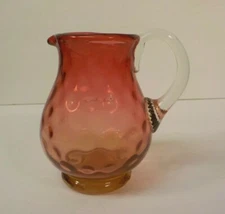  Amberina Art Glass INVERTED THUMBPRINT 4.5" Pitcher / Creamer (#2)
