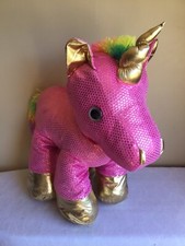 Large Dan Dee Collectors Choice Sequin Glitter Eyes Rainbow Unicorn Plush 21"H