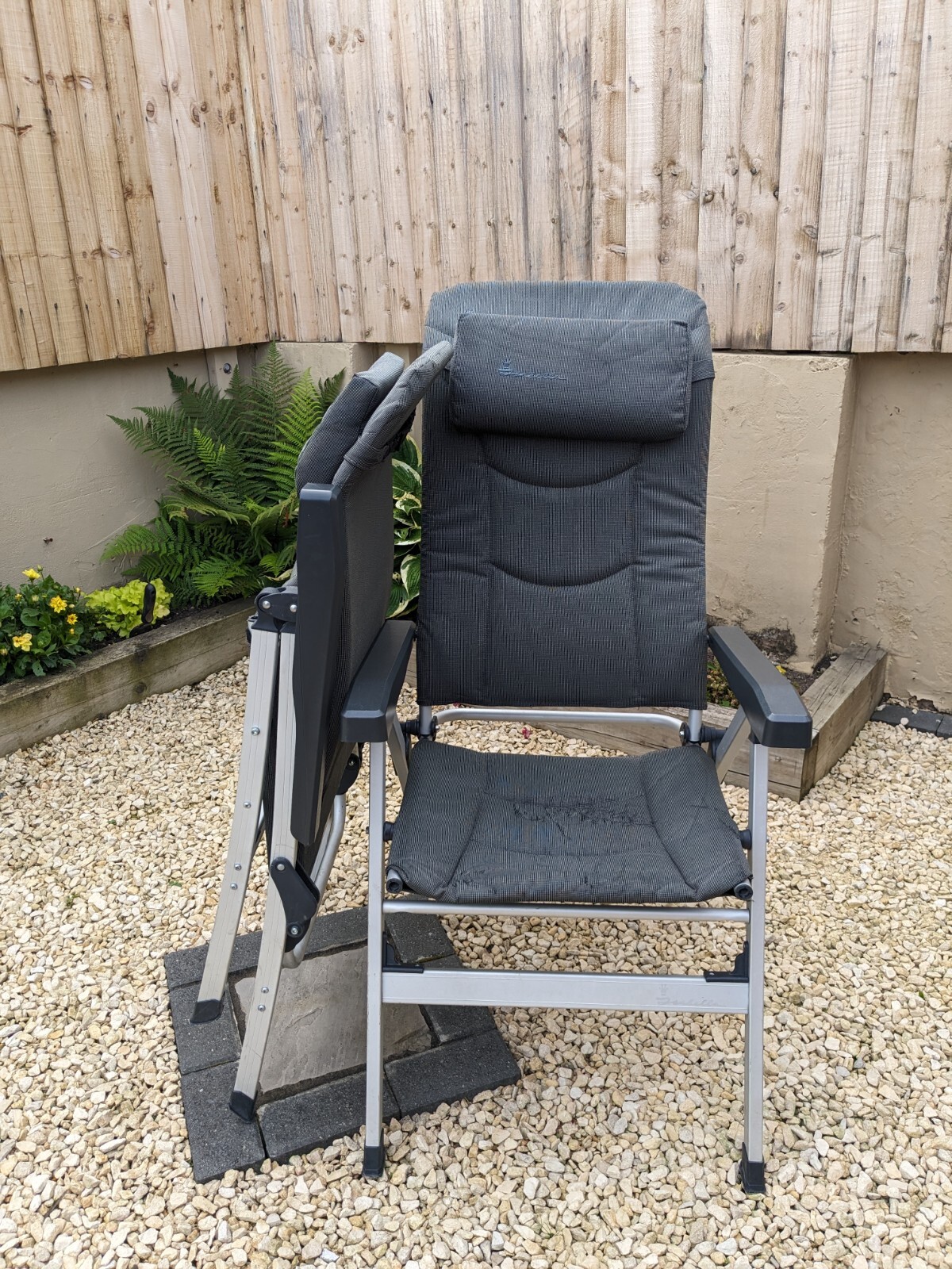 2 x Isabella Thor Camping Chairs Light Grey & 1 x Isabella Directors