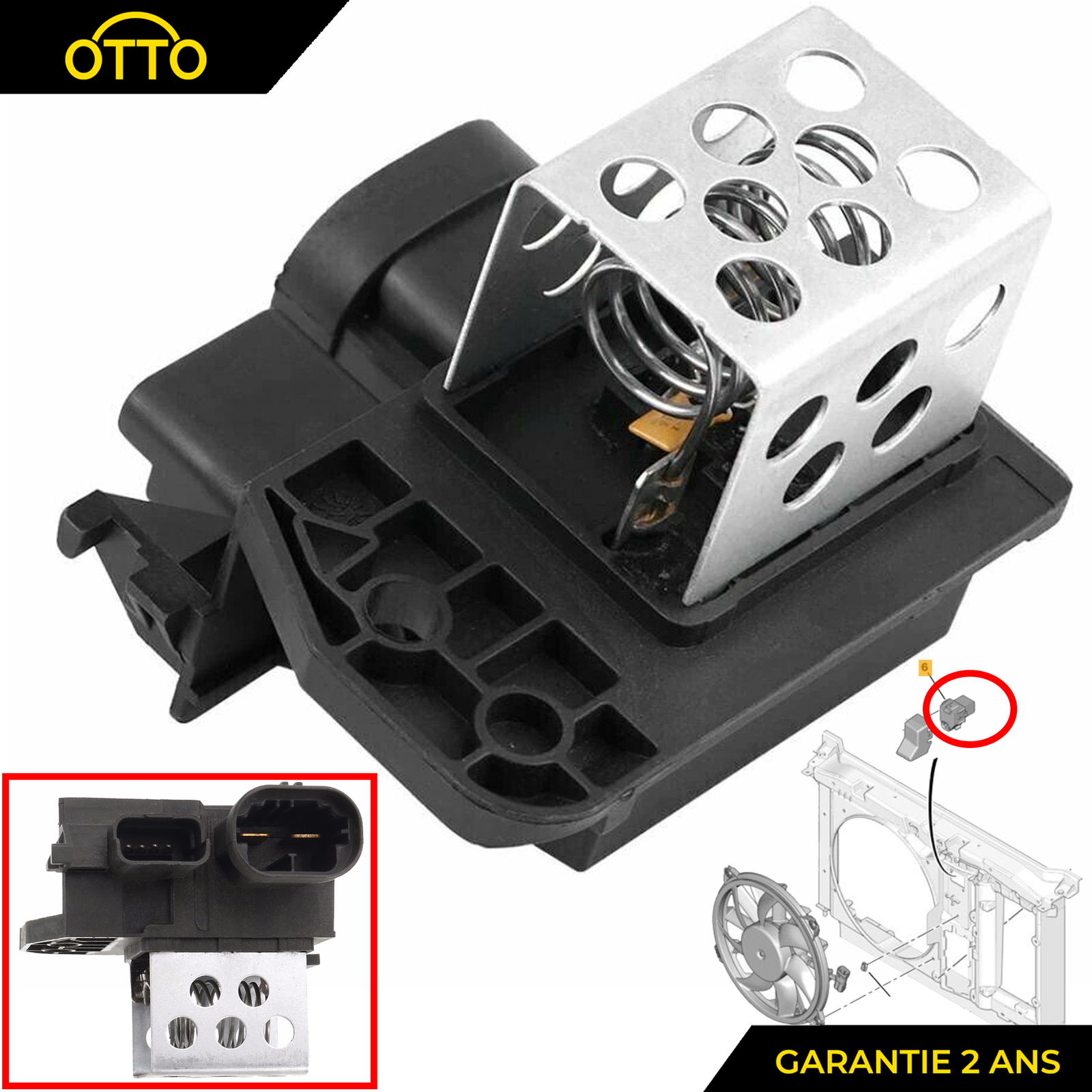 Résistance ventilateur moteur 9827870080 pour résoudre les pannes de climatisation sur 208