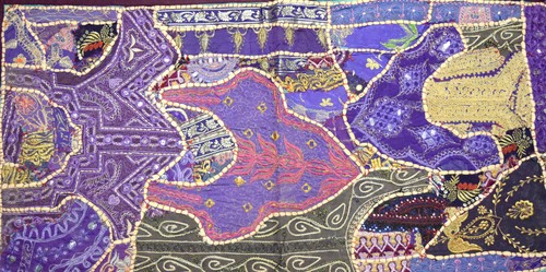 Traditional Asian Old patchwork wall hanging/curtain home decorative. i17-70 - Picture 2 of 7