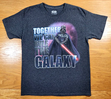 Star Wars T-shirt Youth Large 10/12 Gray Kids Darth Vader Casual Athletic Tee