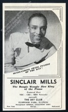 1944 Sinclair Mills photo piano gig booking vintage trade print ad