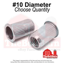 #10-24 Aluminum Small Flange Knurled Body Rivet Nut Plain (Pick Quantity)