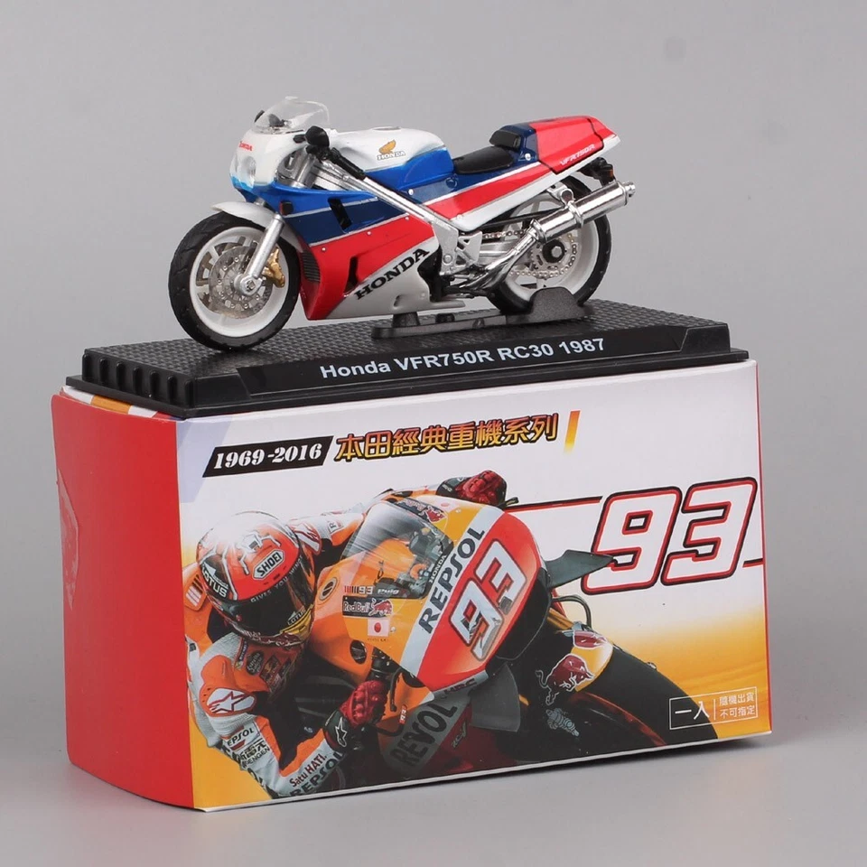 1/24 Tiny Scale Honda VFR750R RC30 1987 Diecast Motorcycle Model Racing Bike Toy - Image 2 of 4