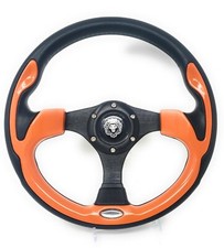 Universal 6 Bolt Orange Steering Wheel Boat Golf Cart Rzr Buggy Rhino Harley