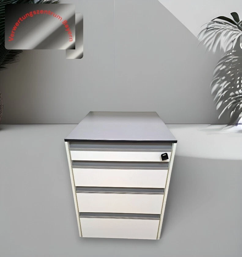 Hali Rollcontainer Container Bürocontainer weiß-anthrazit 4 Auszüge Büro co0213