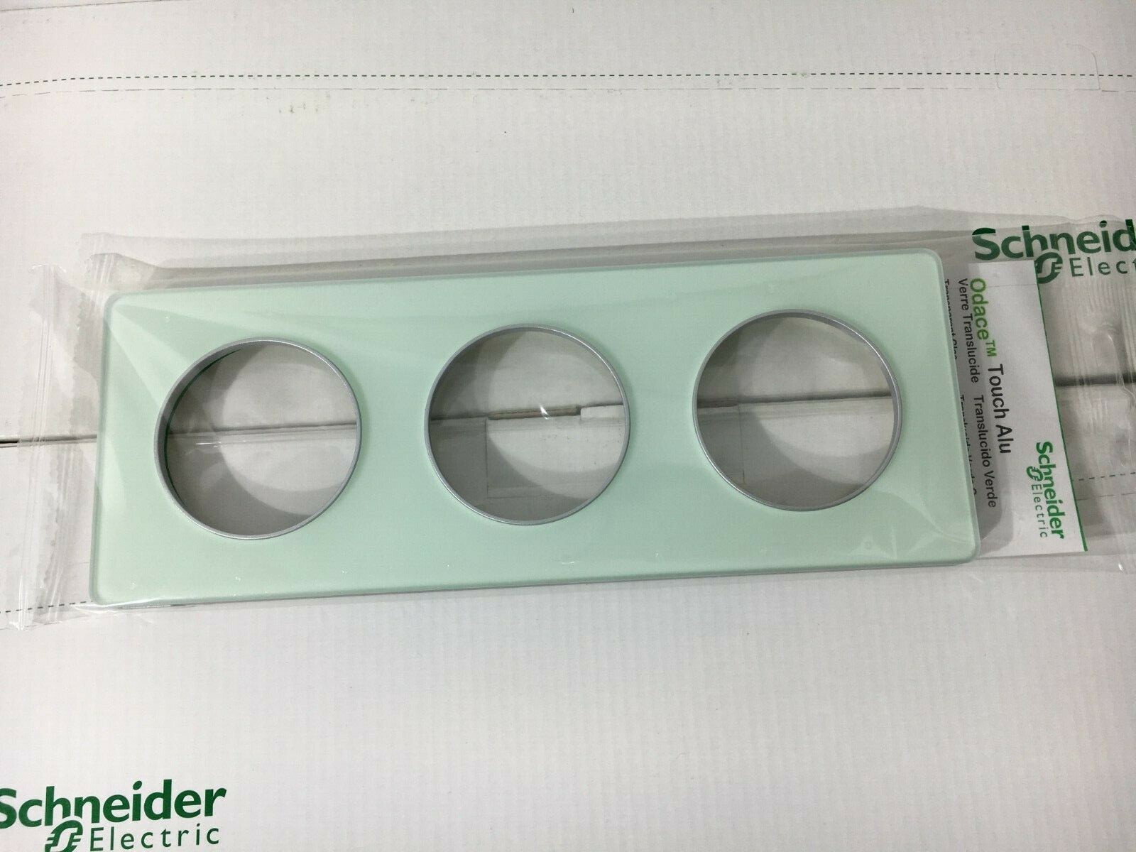 Schneider S530806S plaque triple Odace Touch en verre pour interrupteur
