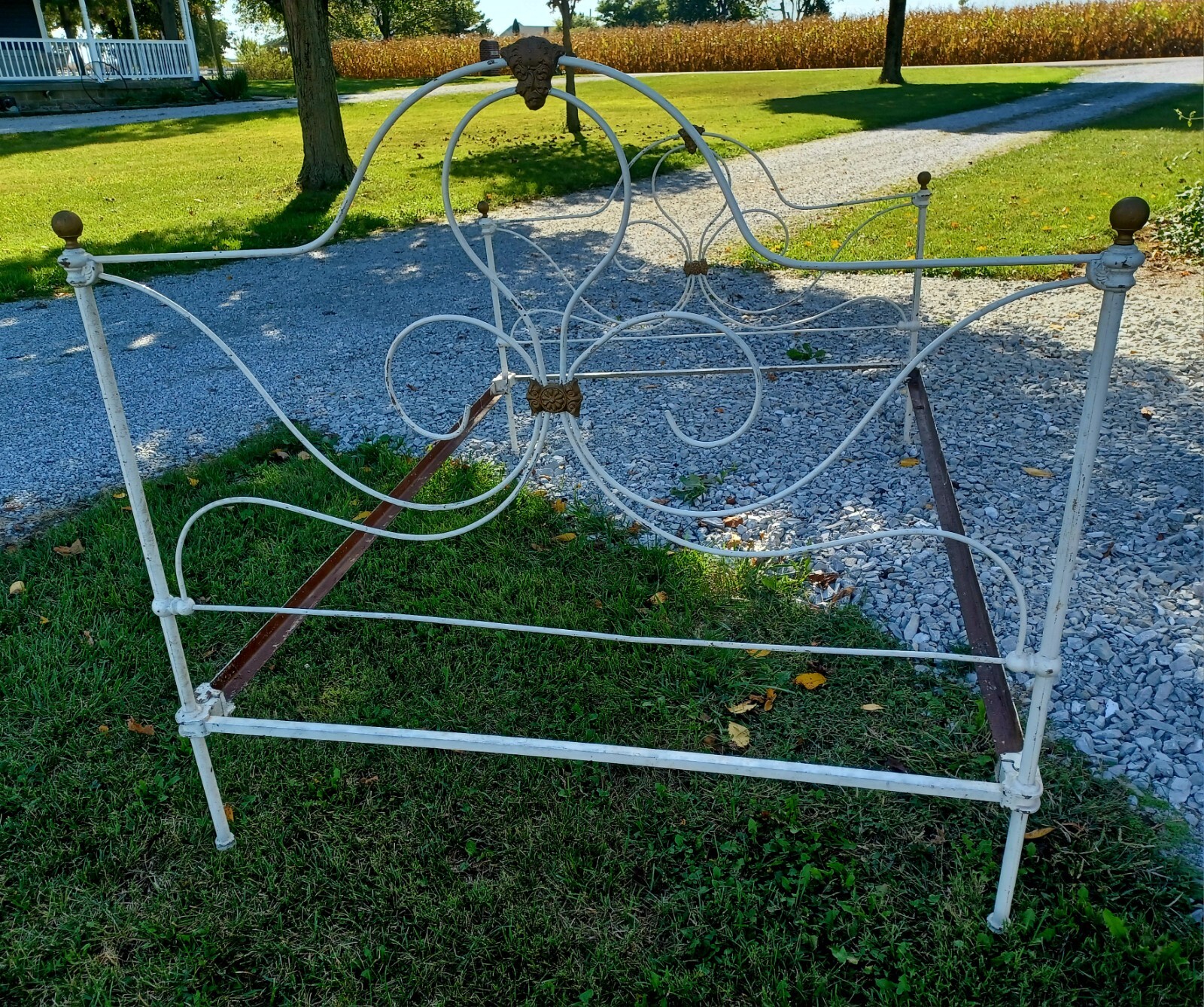 Antique Full Size Iron And Brass Bed eBay