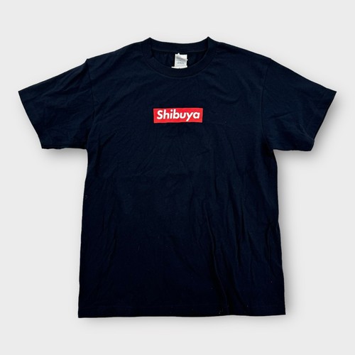 Shibuya T Shirt Mens Medium Box Logo Red Blue Cotton Short Sleeve Hypebeast NEW