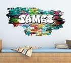 Personalised Graffiti Brick & Name Wall Art Sticker,Decal, Graphic,Transfer tr45