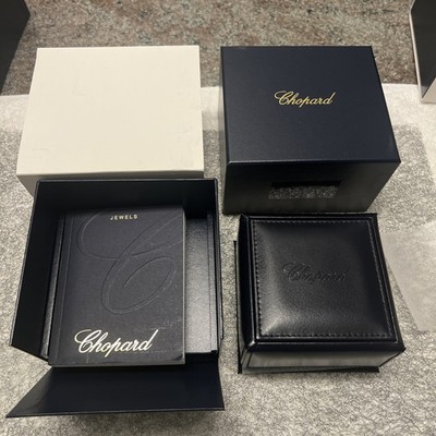 Authentic Chopard Leather Ring Jewelry Box 4''x4''x 2''