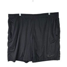 Mens Nike Black Dri Fit Athletic Drawstring Shorts 10" Inseam Polyester Size L