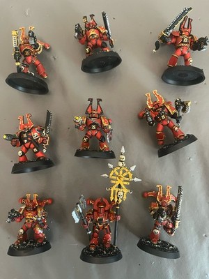 9 Khorne Berzerkers 40K World Eaters with OOP and Forge World Parts Bits CSM