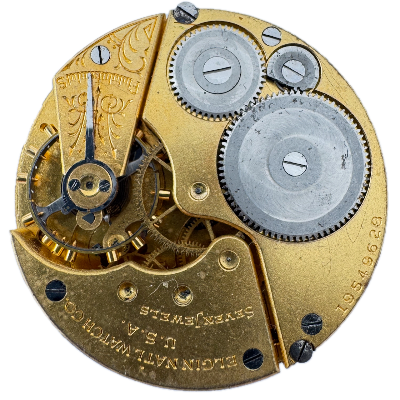 Antique 1917 Elgin 7 Jewel 16s Mechanical Pocket Watch Movement 293 USA