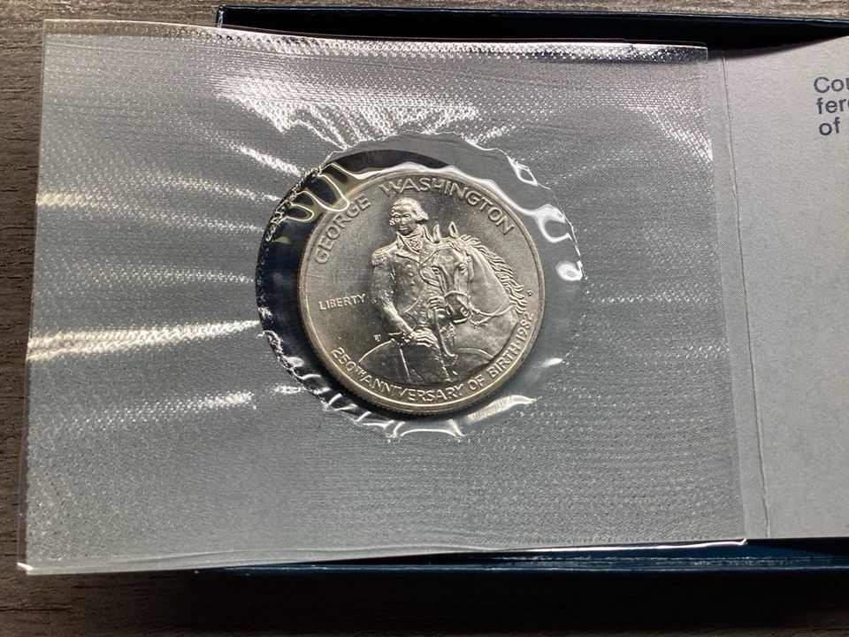 1982 Washington Uncirculated Commemorative Silver Half with Box COA 60825 20 - Image 2 of 3