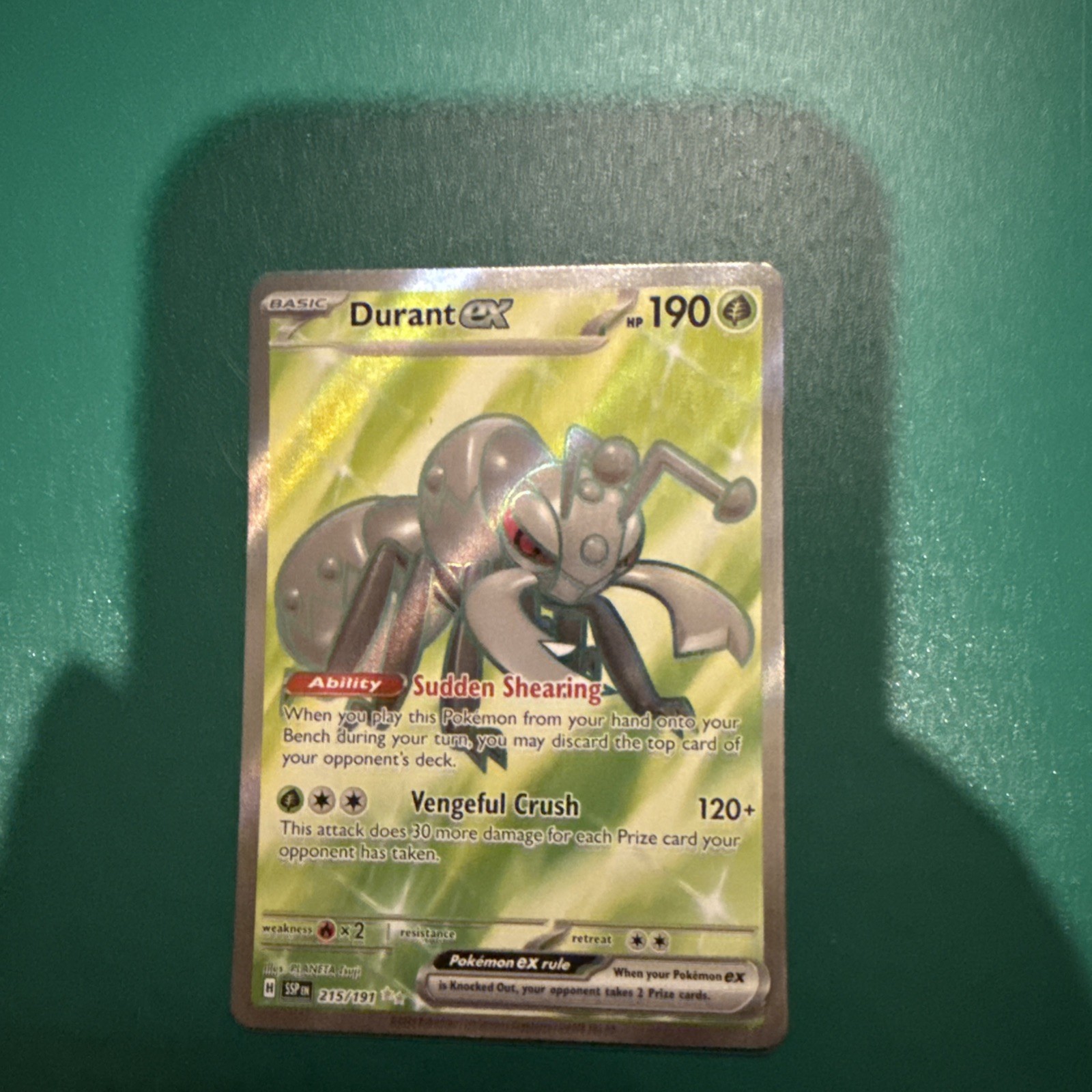 Pokemon SV Surging Sparks Durant EX 215/191 Ultra Rare Holo Card NM/M Condition