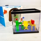 Home Gadgets Office Fish Tank w Furniture Acrylic 1 Gallon for Beta Goldfish NEW
