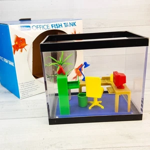 Home Gadgets Office Fish Tank w Furniture Acrylic 1 Gallon for Beta Goldfish NEW